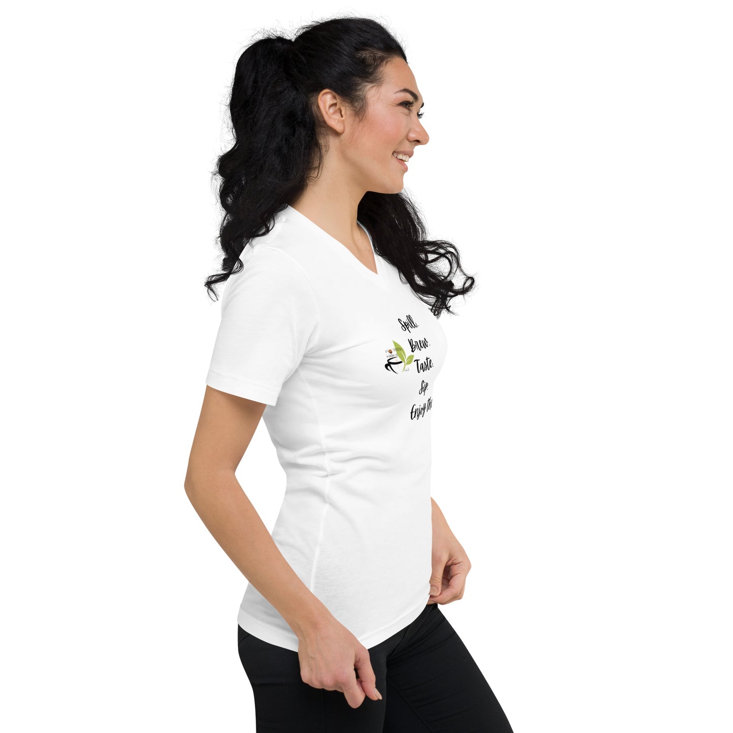 ‘Enjoy the Tea’ Unisex Short Sleeve V-Neck T-Shirt