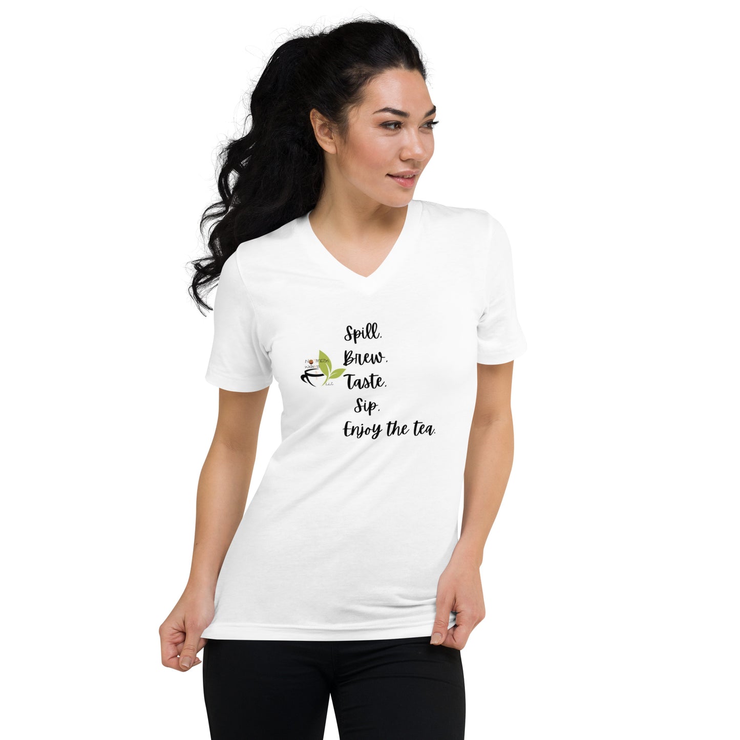 ‘Enjoy the Tea’ Unisex Short Sleeve V-Neck T-Shirt