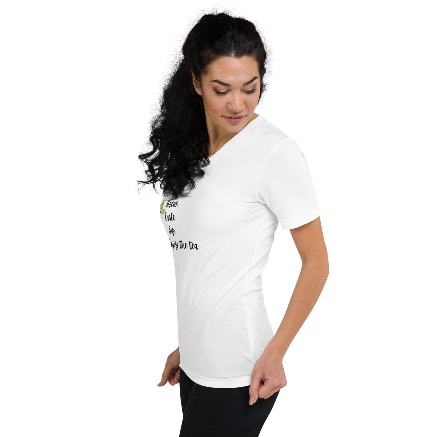 ‘Enjoy the Tea’ Unisex Short Sleeve V-Neck T-Shirt