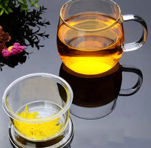 Load image into Gallery viewer, Borosilicate Glass Tea Infuser Cup Set with Infuser Basket
